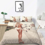 3D Bikiini Tekikott Voodipesukomplekt, Seksikas Ilu Udusulgentekikott Padjap&uuml;&uuml;r, &Uuml;lipeenkiud Voodikate, &Uuml;he- v&otilde;i Kahekohaline Voodi DE 100x135cm