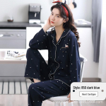 Naiste 100% puuvillased pikkade varrukatega pidžaamad keskealistele ja eakatele - Vaba kardigan s&uuml;giseks/talveks XL