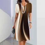 2024. aasta uued naiste kleidid triibulise tr&uuml;kiga suvine elegantne kleit Naiste l&uuml;hikeste varrukatega kleidid Moodsad &uuml;lisuured riided S