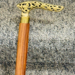 91.44 cm Wooden Folding Stick Walking Cane with Fancy Handle For Elder