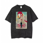 Anime Chainsaw Man Happe T-s&auml;rk Retro Vintage Pestaud Tr&uuml;kitud Graafiline T-s&auml;rk Meeste L&uuml;hikeste Varrukatega T-s&auml;rk Topid L