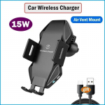 15W autotraadita laadija Samsung Galaxy S24 S23 S22 S21 S20 Ultra Plus FE jaoks Traadita laadimisega autokinnitus puutetundliku induktsiooniga