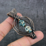 Mosaic Jasper Handmade Copper Wire Wrap Jewelry Pendant 2.56 m1r93
