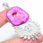 Natural Solar Quartz Druzy Gemstone 925 Sterling Silver Pendant 2.96 l2y86