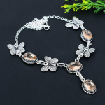 Morganite Handmade 925 Sterling Silver Jewelry Necklace 18 n7l53