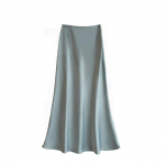 Mustast satiinist seelik Naine K&otilde;rge v&ouml;&ouml;kohaga Elegantne Pikk Seelik Naistele Mood Suvine Midi Seelik Kontor Naiste Seelikud M