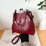 Vintage PU-nahast inspireeritud mini &otilde;lakott naistele, beež, kuldse pandlaga, reguleeritava rihmaga, stiilne v&auml;ike crossbody kott 19x5x20cm tumepunane