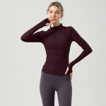 Lulu Slim Fit joogajakk - Naiste pikkade varrukatega p&uuml;stkrae lukuga pealisr&otilde;ivas pilatese ja fitnessi jaoks, s&uuml;gis/talv. S