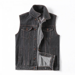 Meeste suuruses teksist vest Moodne tasku-kargo varrukateta meeste vest K&otilde;ik sobiv vest-jakk 7XL must