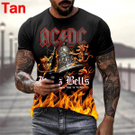 Uus Isiksus Mood Graafiline T-s&auml;rk Rock ACDC Muusika Meeste/Naiste Tr&uuml;kiga T-s&auml;rgid Hip Hop 3D L&uuml;hikeste Varrukatega Vabaaja S&auml;rk Tees Topid XL
