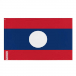 Drapeau - Laos - 96 x 144 cm - Pol&uuml;ester - Recto/verso - &OElig;illets en fer