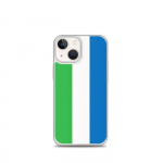 Coque iPhone - mitmev&auml;rviline - Drapeau Sierra Leone - Souple - TPU - &Uuml;hilduv iPhone 13 mini