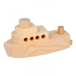Bateau d&eacute;coratif - Artemio - 12.5x4x6 cm - Bois naturel - Personnalisable - Pour enfants looduslik/roheline