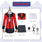 Ysir Kakegurui Jabami Yumeko Cosplay Kost&uuml;&uuml;m Halloween Sayaka Kompulsiivne M&auml;ngur Anime Koolit&uuml;druk Plisseeritud Seelik &Uuml;likond T&auml;iskomplekt XS punane