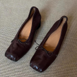 Ruudukujulise nina kortsutatud Mary Jane kingad Pehmest nahast &uuml;mmarguse kontsaga balletikingad naistele Slip-on kingad kikilipsuga Prantsuse retro pumbad 39 gray