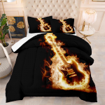 3D Klassikaline kitarr Elektrikitarr Voodipesukomplekt Punkrokkmuusika Tekikott Komplekt Tekikott Queen Size Lastele Poistele Noormehele EU Single 135x200cm