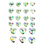 Sticker strass acrylique - Non sp&eacute;cifi&eacute; - Coeur - 1,4 x 1,4 cm - 2 x 2 cm - 22 pcs