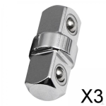 2x3/8 Sleeve Adapter, Wear Resistant Steel Reducer Adapter Hexagonal Connector , sliver, 3