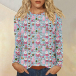 Naiste moe vabaaja j&otilde;ulutr&uuml;kiga &uuml;mmargune kaelus pikkade varrukatega pullover XL