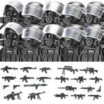 Linnapolitsei Hiina Eri&uuml;ksused Ehitusklotsid R&uuml;nnakus&otilde;dur SWAT Figuurid Gaasikaitsemask S&otilde;jalised Relvad Klotsid M&auml;nguasjad Lapsed