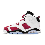 Air Jordan 6 Retro GS Carmine 2021 Laste tossud Valge Must 384665-106 37.5 white