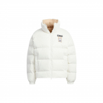 Adidas Originals P&ouml;&ouml;ratav t&otilde;mblukuga nailonist pardi sulejope koos kraega Naiste &uuml;ler&otilde;ivad valge HS9500 M-L