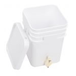 Mee&auml;mbar 20L 39x27x27cm Ruudukujuline Plastikust Meeeraldaja Kraani ja Kaaneaga Mesinduseks