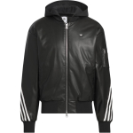Adidas Originals FW24 PU Jakkide Seeria Moodne Logo Kunstnahast Spordijakk Meeste Jakid Must JL7556 S gray