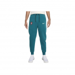 Nike Portugal Tech Fleece Logo Tikandimuster Mugavad Keskmise V&ouml;&ouml;kohaga Kitsenevad Jalgpalli Kudumiga Spordip&uuml;ksid Meeste p&uuml;ksid Sinakasroheline FJ8286-381 L