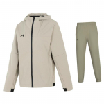 Under Armour &Uuml;hev&auml;rviline logoga fliisjakk Mugavad kootud pikad p&uuml;ksid Vabaaja spordidress Meeste &uuml;likond Pruun 24600408-203+24600705-203 XL