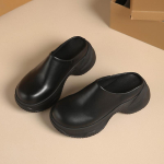 Moodne CRLAYDK Naiste Slip-On Muulad Sandaalid Tagant Lahtised K&auml;imiseks Nahast Kiilud Mokassiinid Nahast Vabaaja Daamide K&otilde;rgust T&otilde;stvad Slaidid 37 beige