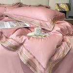 Premium 1000TC Egiptuse puuvillast luksuslik kuldse tikandiga hotellistiilis voodipesukomplekt Tekikott L&otilde;&otilde;tsa/pinguldatud lakan Padjap&uuml;&uuml;rid 4tk Flat Bed Sheet&Queen 200X230cm 4pcs