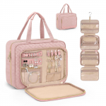 ladies' hanging travel toiletry bag, jewelry storage bag, large makeup bag One Size must