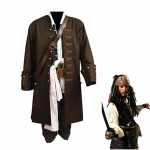 Film Kariibi mere piraadid Cosplay Kost&uuml;&uuml;m Jack Sparrow Cosplay T&auml;iskomplekt Kost&uuml;&uuml;m Meestele T&auml;iskasvanud S