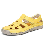 Uued suvised nahast sandaalid meestele, naistele, vabaaja slip-on mokassiinid, hingavad, pehmed rannakingad 36-45 41 kollane