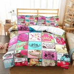 Uus 3D Juicy Couture Aastaringselt Kahekohaline Voodipesukomplekt 3-osaline Tekikokkuv&otilde;te Vooditekk Tekikate Topelt Suur Tekikate Kodutekstiilid EU Double(200x200cm)