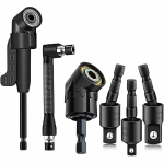 6 tk T&auml;isnurkne puuritarvikute komplekt - 3x360&deg; p&ouml;&ouml;rlev l&ouml;&ouml;kpadruni adapterit + 2 kuuskantvarrega 105&deg; nurga all puuritarvikku