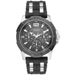 GUESS Men's Quartz Watch With Dual Tone Strap Three Dial Display Date Week And Hour Display W0366G1 must