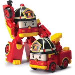 ROBOCAR POLI - VEHICULE TRANSFORMABLE ROY pompier - Bras articul&eacute;s - Jouet pour enfant d&egrave;s 3 ans lilla