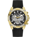 Guess Watches Meeste Guess Multifunktsionaalne Kvartsikell - Kuldne Roostevabast Terasest K&auml;ev&otilde;ru, Kristallidega Trendikas Tihikulaud, Moodsad Kellad Meestele