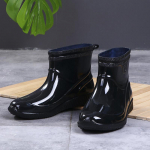 fashion Rubber Shoes for Men Rain Boots Ankle Galoshes Husband Fishing Work and Safety Shoes Man Waterproof Rubber Boots Sapato Chuva 39 must