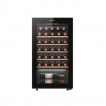 Cave &agrave; vins - HAIER - CWC034 - Noir - Eclairage int&eacute;rieur - Pose libre - Porte vitr&eacute;e