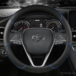 Microfiber Leather Car Steering Wheel Cover for Toyota Corolla Avensis Yaris Rav4 Hilux Auris 2013 2014 2015 Auto accessories sinine