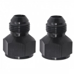 2Pcs 10 AN Female to 8 AN Male Flare Reducer Hose Fitting Adapter Black Aluminum