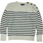 Polo Ralph Lauren triibuline puuvillane &uuml;mmarguse kaelusega pikak&auml;eline kootud kampsun Naiste kampsun 211762030-001 L