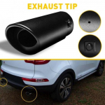 Matte Black Stainless Steel Exhaust Tip Fit 15-24inch For outlet tailpipe EOA