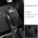For BMW series 1 F20 F21 X1 F48 2016 2017 2018 Alcantara Suede Overlay Center Console Gear Shift Knob Cover, Gears Cover B-1 series X1