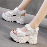 Naiste sandaalid Platvorm Naiste kingad Hook & Loop Suvised naiste sandaalid 40 valge