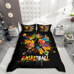 Homewish Laste K&auml;sipalli Tekikott KomplektTeismeliste Spordi Voodipesu KomplektV&auml;rviplekkidega Voodipesu Komplekt Poistele EU Single(135*200cm)3pcs