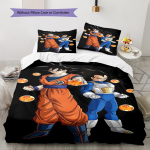 Son Goku mustriga voodipesu, Tekikomplekt Tekikate Padjap&uuml;&uuml;r Kodu S&uuml;nnip&auml;evakingitus (1 * tekikott + 2 * padjap&uuml;&uuml;ri, ilma s&uuml;damikuta) 135x200cm